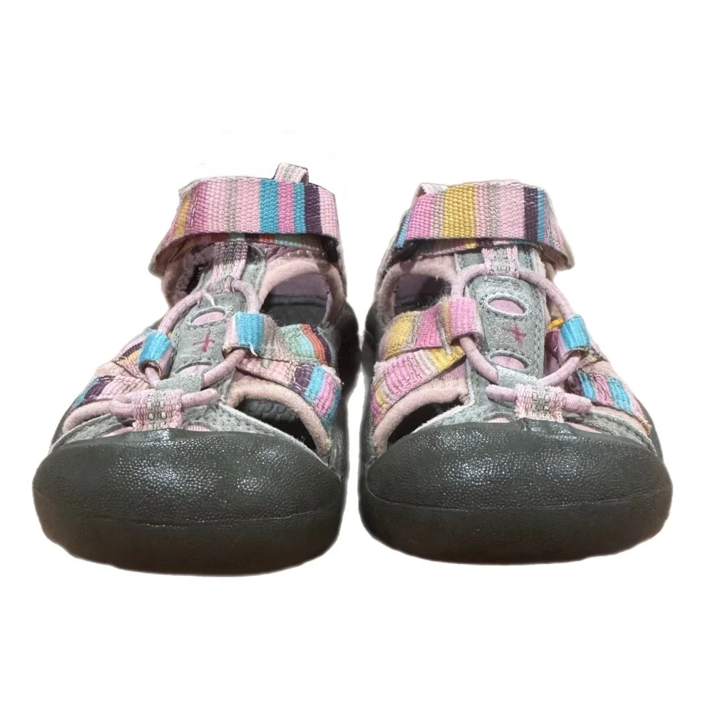 KEEN Youth Venice H2 sandals Pink Blue Striped Water Shoes Size 8 US Toddler